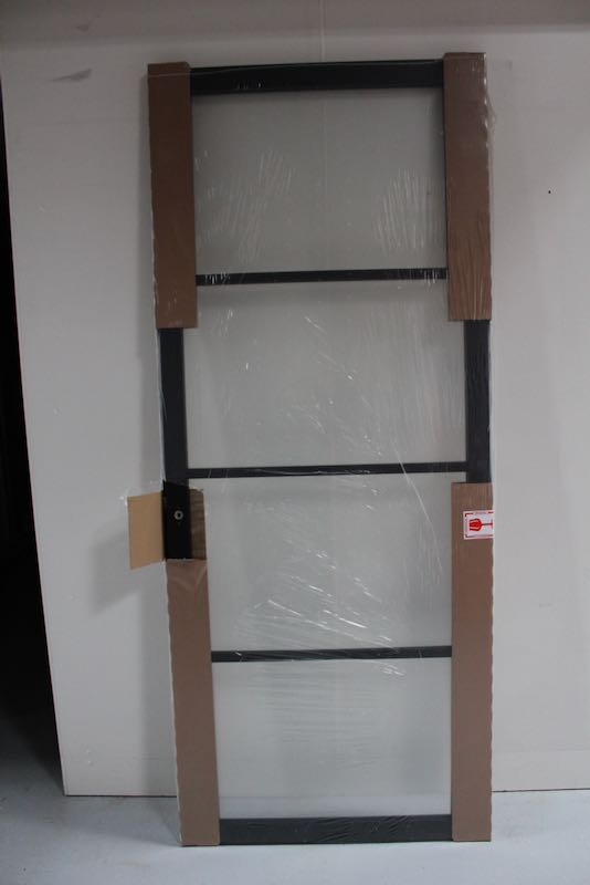 Berkvens Berkolight 702 Mat Zwart Afgewerkt 92.6x231.5 Stomp Rechts Incl. Blank Glas en RVS Loopslot (lichte schade)