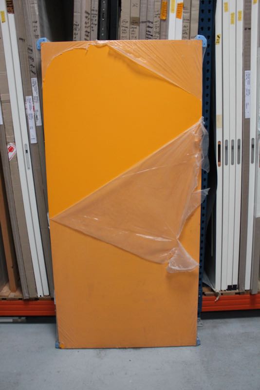 HPL Deur Geel 95.5x200 Stomp met Lichte Kras