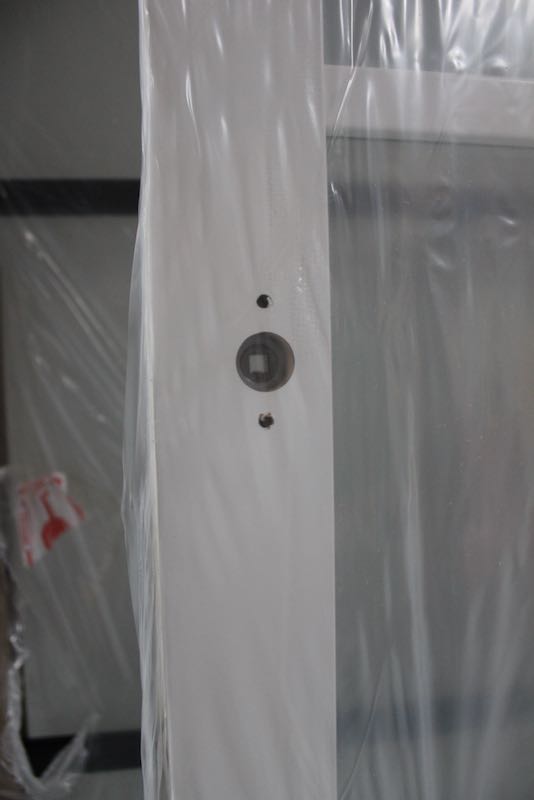 Berkvens Berkolight 702 Kristal Wit Afgelakt 93x231.5 Opdek Rechts Incl. Blank Glas en RVS Loopslot